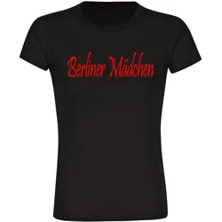 multifanshop Damen T-Shirt - Berlin rot - Berliner Mädchen - Druck rot - Frauen