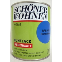 Home Buntlack - Acryllack, seidenmatt, RAL 5015 Himmelblau, 750 ml