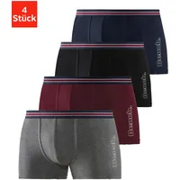 BENCH Boxershorts unifarben blau / grau / rot / schwarz M 4er Pack