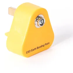 Stecker für Erdungskabel für ESD-Fußmatten und -Schreibtischunterlagen, gelb