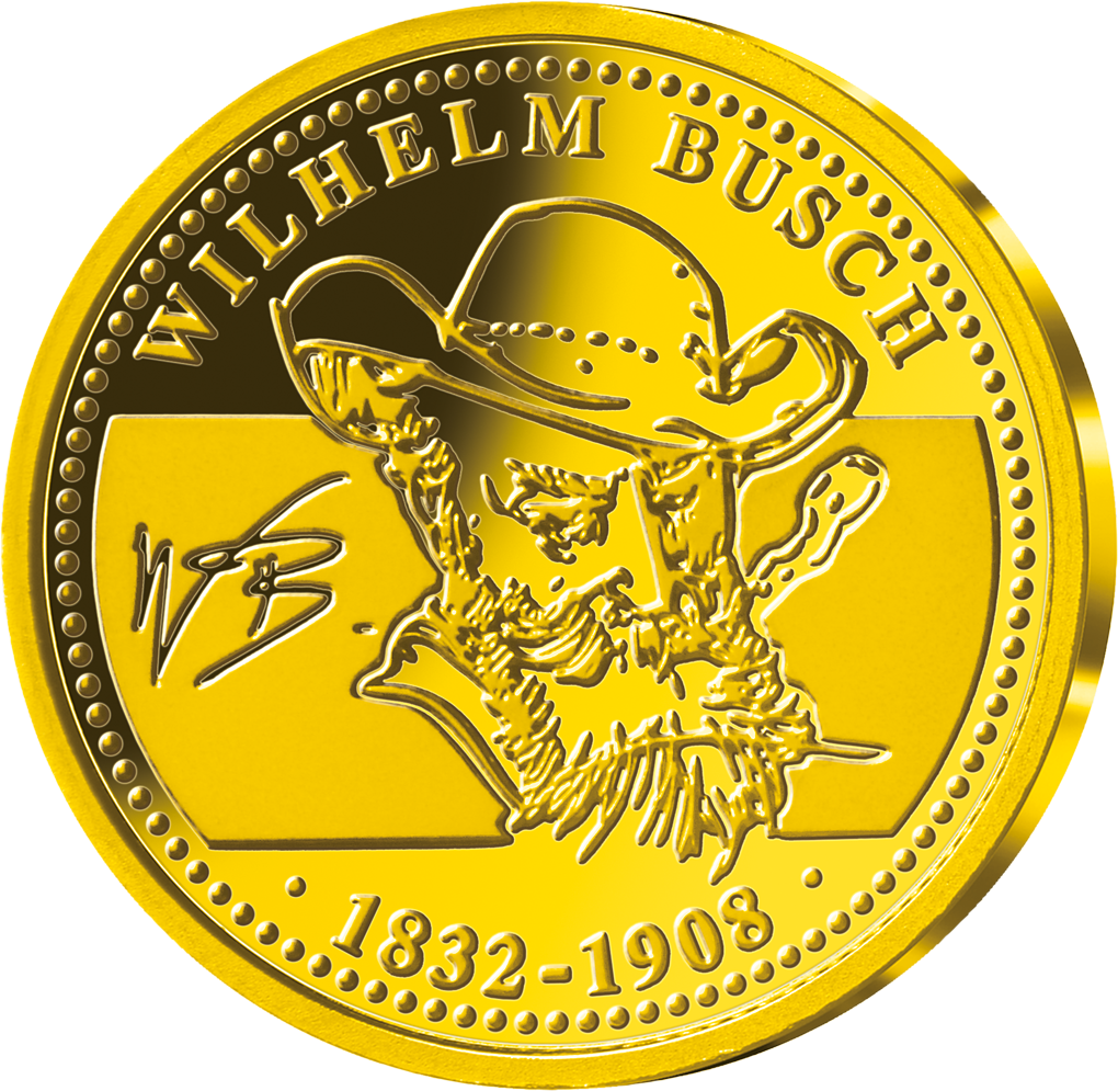 Gold-Gedenkprägung 'Wilhelm Busch'