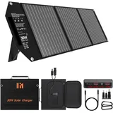 Mesuvida 30W Solar-ladegerät Solarpanel Faltbar mit 5 Anschlüssen, 18V MC4 höhere Leistung /18V DC/QC 3.0 USB-A und USB-C(PD 18W), Solar Charger mit Ständern Tragbare Solarpanels für Camping