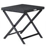 CASARIA Polyrattan Klapphocker 75kg Belastbarkeit 44x40x44cm Klappbar Leicht Tragbar Außen Wetterfest Garten Terrasse Balkon Camping Hocker Stuhl Tisch