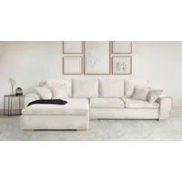 Home Affaire Ecksofa HOME AFFAIRE "Katja L-Form, B: 325 cm - OTTO. Verlässliche Qualität.", beige (cream), B:325cm T:183cm, 100% Polyester, Sofas, Ecksofa, Bettfunktion, Bettkasten & 4 Zierkissen