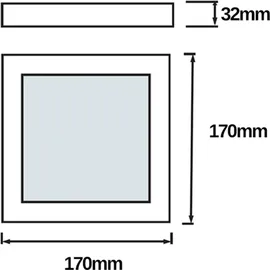 Gtv LED-Panel 13W 17x17 cm eckig weiß