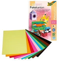 folia Fotokarton farbsortiert 300 g/qm 10 Blatt