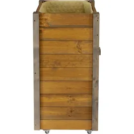 Dobar Rollbares Hochbeet 60 x 40 x 80 cm Grau-Braun