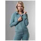 TRIGEMA Damen, Kapuzen-Sweatjacke mit Reißverschluss Seegras XL, - XL