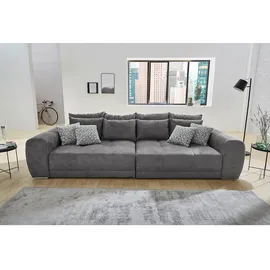 luma-home schönes für dein zuhause luma-home Big-Sofa, Grau Textil, 4-Sitzer, Füllung: Polyurethan (Pur), einzeln stellbar,Rechteckig, 306x86x134 cm, Wohnzimmer, Sofas / Couches, Sofas, Bigsofas