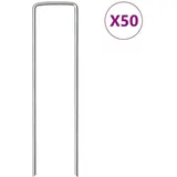 vidaXL Bodenanker 50 Stk. U-form 15x3,5 Cm Verzinkter Stahl Vidaxl 755755