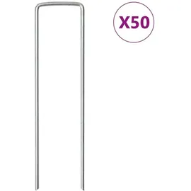 vidaXL Bodenanker 50 Stk. U-form 15x3,5 Cm Verzinkter Stahl Vidaxl 755755
