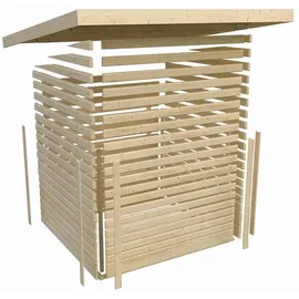 Karibu Saunahaus "Skrollan 1",terragrau,336 x 196 x 228 cm (B x T x H)