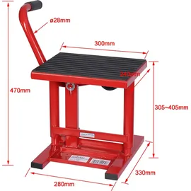 Wiltec Hebebühne Leder/Metall 31-41 cm rot