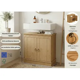 OTTO home Waschbeckenunterschrank Indra 64 x 66 x 32 cm natur