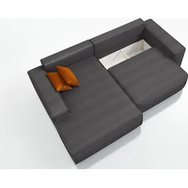 mebloland Ecksofa TOR mit Schlaffunktion. Farbe: Graphite. - Dunkelgrau