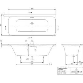 Villeroy & Boch Loop & Friends Rechteckbadewanne 180 x 80 cm (UBA180LSF2V-01)