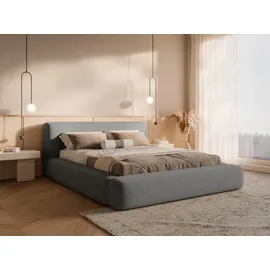 FEDVE Polsterbett Dunkelgrau, Textil, 140x200 cm, - Dunkelgrau