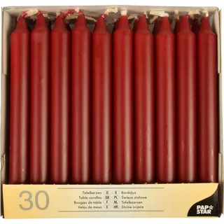 Papstar Tafelkerzen 30 St. Ø 2,1 cm bordeaux
