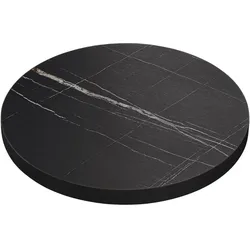 Bistro Tischplatte | Ø 50 cm | Schwarz Marmor | Gastro Tischplatte