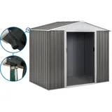 Gerätehaus Aus Metall "dallas"- 4,07 M2 Mit Dachrinne - Taupe
