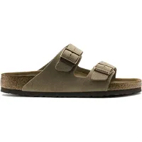 Kaufen Sie die Birkenstock Arizona Suede Taupe mit schmalem Fußbett bei Kicksshop. Bequeme beige Uni-Sandale aus weichem Wildleder mit dem legend... - Beige - 42