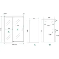 Saqu Note Duschtür 110x200 cm Dusche Duschabtrennung Duschtrennwand mit Soft-close Sicherheitsglas in Klarglas / Aluminium