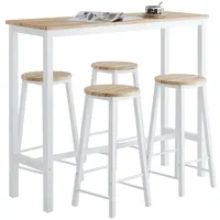 SoBuy Bartisch-Set 120 x 40 x 100 cm Weiß
