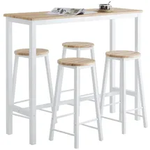 SoBuy Bartisch-Set 120 x 40 x 100 cm Weiß