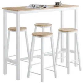 SoBuy Bartisch-Set 120 x 40 x 100 cm Weiß
