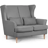 Konsimo Couch Flachgewebe 2-Sitzer Grau