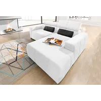 DOMO collection »Brandon kleine Ausführung B/T/H: 214/100/80 cm«, Mit Kopfteilverstellung, auch in Leder und Cord, L-Form