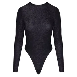 Cottelli PARTY Body mit Silberglitzer, schwarz, L