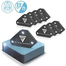 STAHLWERK 2 x Schweißwinkel 4er Set Magnet 4 kg 9 lbs) Schweißmagnet Magnetwinkel