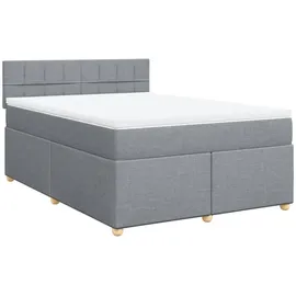 vidaXL Boxspringbett 140 x 200 cm Hellgrau