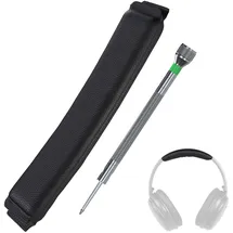 MMobiel Stirnband Ersatz für Bose QuietComfort 35, 35 II, 45 (QC35, QC35 II, QC45) Over-Ear Kopfhörer von MMOBIEL – Protein PU Kopfbandpolster, Headset Kopfkissen-Abdeckung Reparaturteil – Schwarz