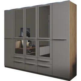 Priess Kleiderschrank PRIESS "Schrank Garderobe Wäscheschrank Barcelona in 5 Breiten", weiß (eichefarben artisan, weiß), B:230cm H:193cm T:54cm, Holzwerkstoff, Schränke, Kleiderschrank, viel Stauraum, geräumige Schubkästen, mit Spiegel, MADE IN GERMANY