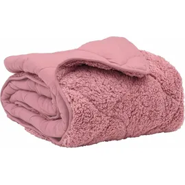 vidaXL Sommerdecke Rosa 155 x 200 cm Mikrofaser und Teddy-Fleece