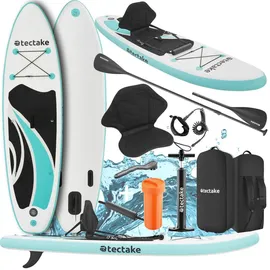Tectake tectake® Stand-Up Paddle Board, 2in1, aus Drop-Stitch Material, Belastbarkeit 200 kg, 288 x 77 x 22,5 cm