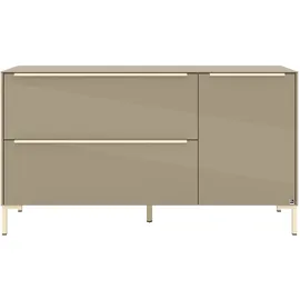 Set One by Musterring Reno Lowboard 137 cm Braun/Glas Holzwerkstoff