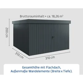 EcoStar Metallgerätehaus Euroline EFD14 anthrazit 310 x 310 cm 2-flg.