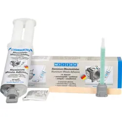 WEICON Aluminium-Minutenkleber, Flüssigmetall Epoxidharzklebstoff, 1 Set, aluminium