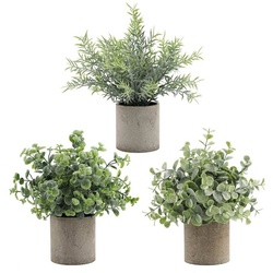 Kunstpflanze Kunstpflanzen, KEAYOO, Höhe 20 cm, 3er Set, 3 verschiedene Kunstpflanzen, im Topf, Höhe 13cm/20cm 20 cm