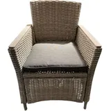 Sessel aus Synthetischem Rattan und Stahl Chillvert Turin 65x68,5x93,5 cm mit Kissen in Anthrazit