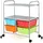 Costway Rollwagen mit 4 stapelbaren Schubladen, Schubladenwagen, Rollcontainer mit Metallrahmen und Regalen