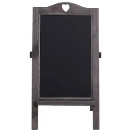 Mendler Werbetafel HWC-E51, Aufsteller Kreidetafel, 66x37x27cm Shabby-Look Vintage ~ grau-braun