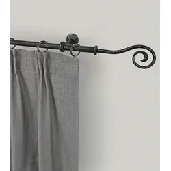 Gardinenstange GARESA "ESPERANCA", schwarz, L:120cm Ø:16mm, Metall, Gardinenstangen, rustikale Vorhanggarnitur, verlängerbar, Eisen, Endk. Spirale