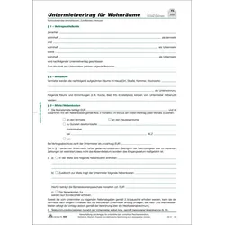 RNK Untermietvertrag DIN A4