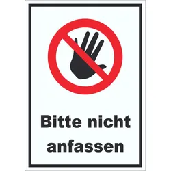 Bitte nicht anfassen Aufkleber A7 (74x105mm)