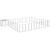 vidaXL Hundezwinger 37,51 m2 Stahl Silber