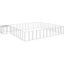vidaXL Hundezwinger 37,51 m2 Stahl Silber